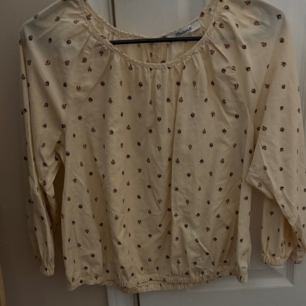 Madewell Cream Floral Blouse